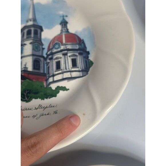 VTG Pfaltzgraff  1999 York County PA 250th Anniversary Plates 8" Set of 5 - Picture 7 of 7